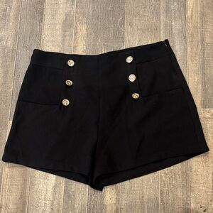 TCEC Here for the Show Shorts Black Shorts w/ Gold Buttons NWT Large Womens